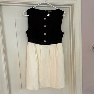 Anthropologie Black and Cream Formal Dress